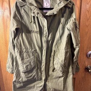 Zara Women's Green Hooded Jacket